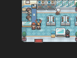 Dieser Screenshot zeigt einen Boten in einem Pokémon-Markt in HeartGold und SoulSilver.